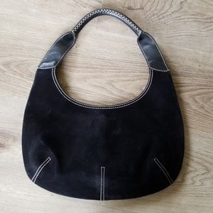 Salvatore Ferragamo Black Suede Hobo Bag
